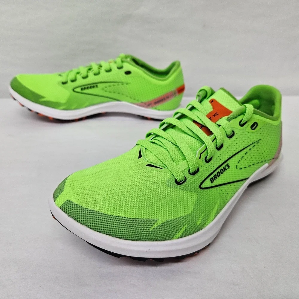 Brooks Draft XC Racing Spikes 1000391D308 Green Gecko Red Orange Women Size‎ 6.5
